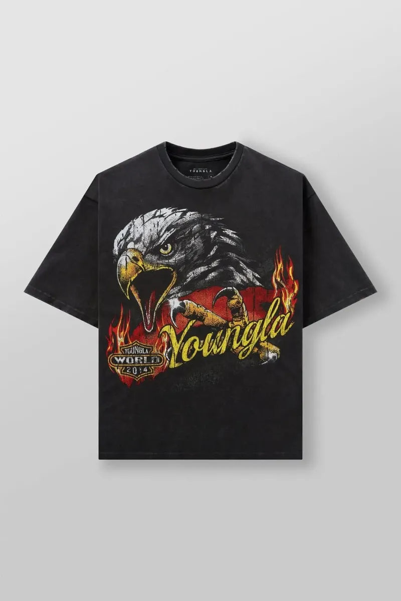 YOUNGLA 4205 VINTAGE ROCK TEE – ORIGINAL NEGRA